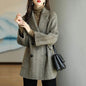 Herringbone Pattern Loose Western Style Slimming Small Coats
