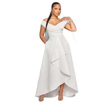 Sexy Solid Color Sleeveless Large Swing Dresses