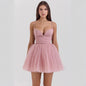 Women's Sweet Mesh Splicing Sling Princess Pettiskirt Dresses