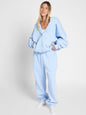 Women's Spring Solid Color Hooded Long-sleeved Zipper Suits