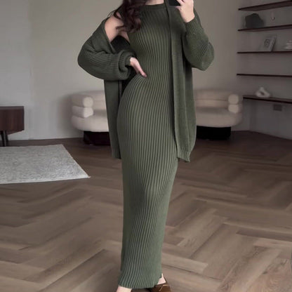 Casual Round Neck Slim Fit Idle Style Cardigans