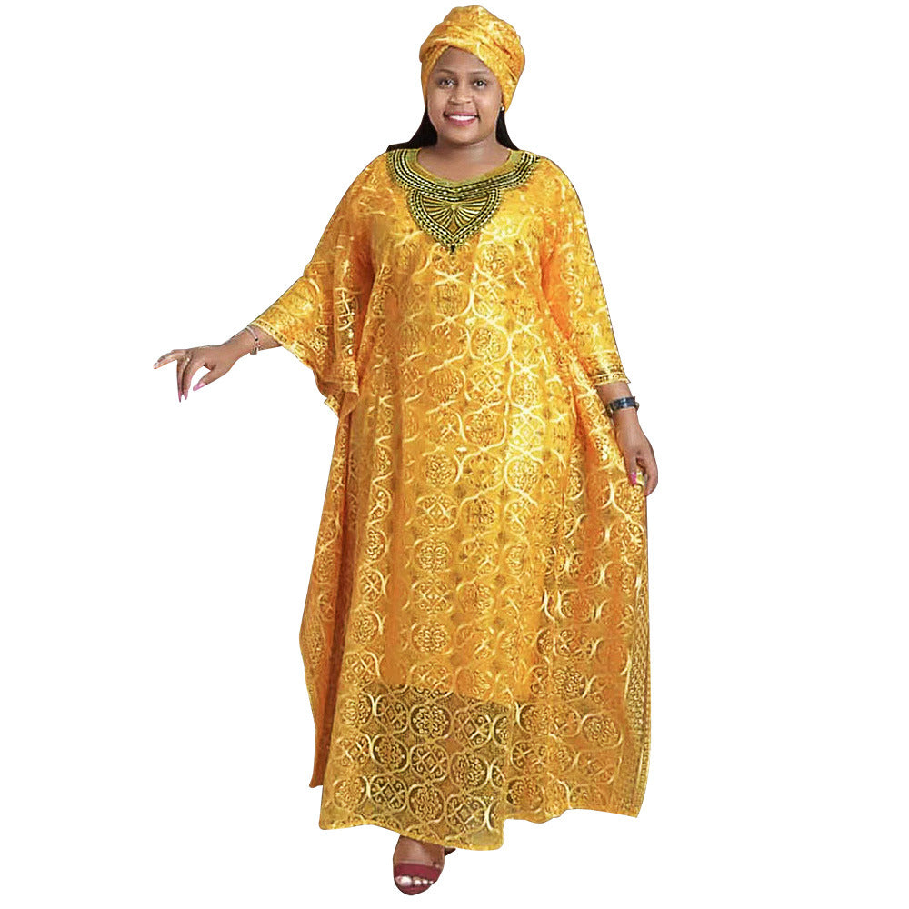 Women's Loose Batwing Sleeve Dress Robe Three-piece Dresses