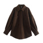 Gothic Autumn Woolen Shirt Dark Green Coats