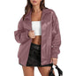 Women's Long Sleeve Lapel Zipper Side Pocket Jackets