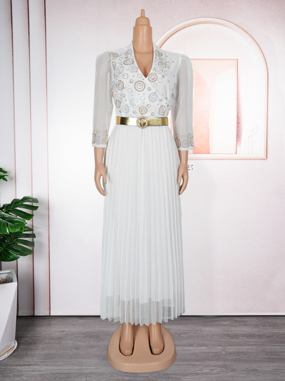 Women's Rhinestone Party Dress African Wear Temperament Dresses
