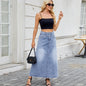 Women's High Waist Denim Fashion Loose Pockets Skirts