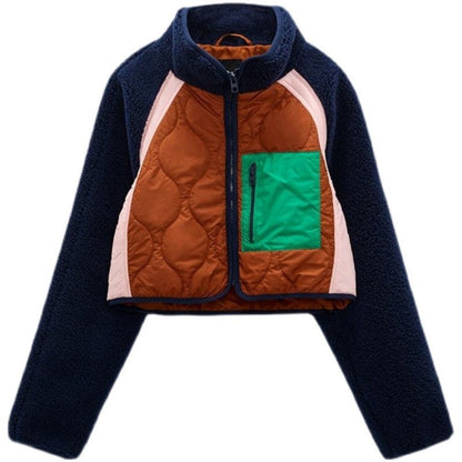 Women's Unique Graceful Pretty Fleece Stitching Coats