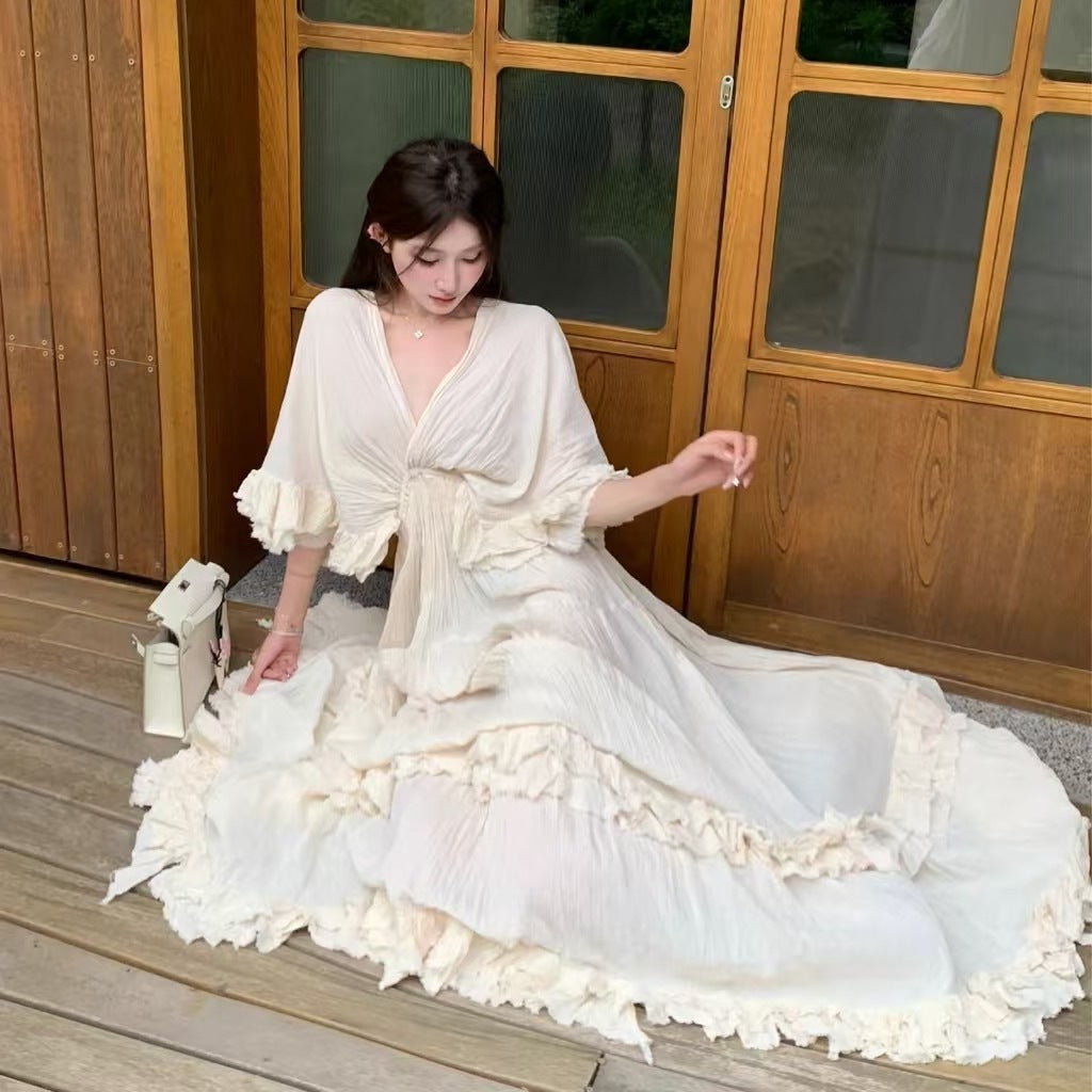 Women's Gentle Flounce Dress Summer Fairy Temperamental High-grade Dresses