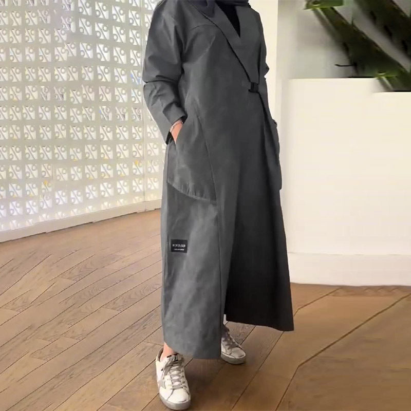 Model Temperament Leisure Fashion Mid-length Robe Coats