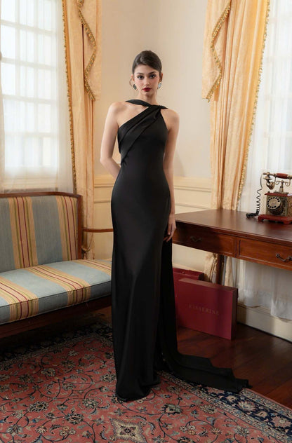 Women's Satin Dress Fishtail Banquet Slimming Elegant Dresses