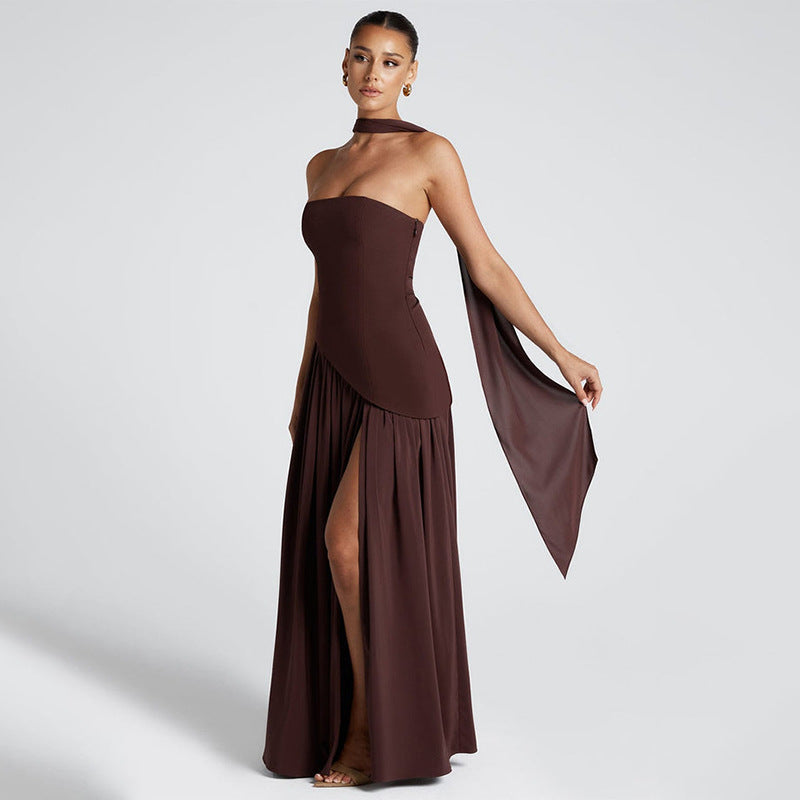 Spring Solid Color Sleeveless Tube Backless Tops