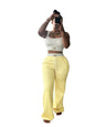 Women's Design Label Sports High Waist Drawstring Suits