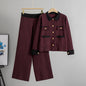 Women's European Goods Casual Fashion Two-piece Collar Suits