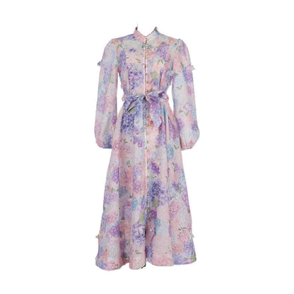 Catwalk Design Sense Hanging Flower Long Dresses
