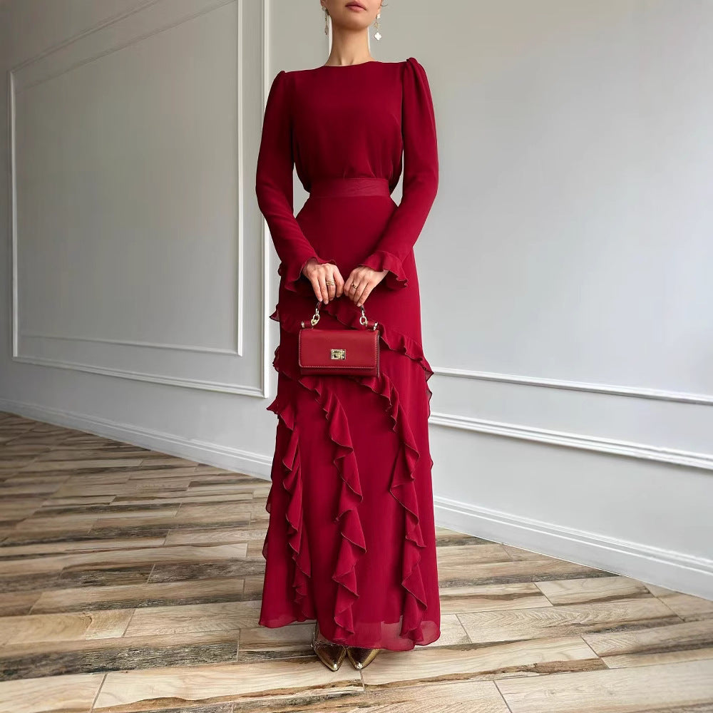 Spring Dress Three-dimensional Ruffled Slim Fit Suits