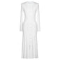 Women's Knitted Round Neck Slim Fit Slimming Long Dresses