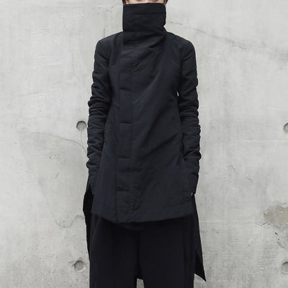 Women's Cool Dark Style Irregular Winter Turtleneck Thin Coats