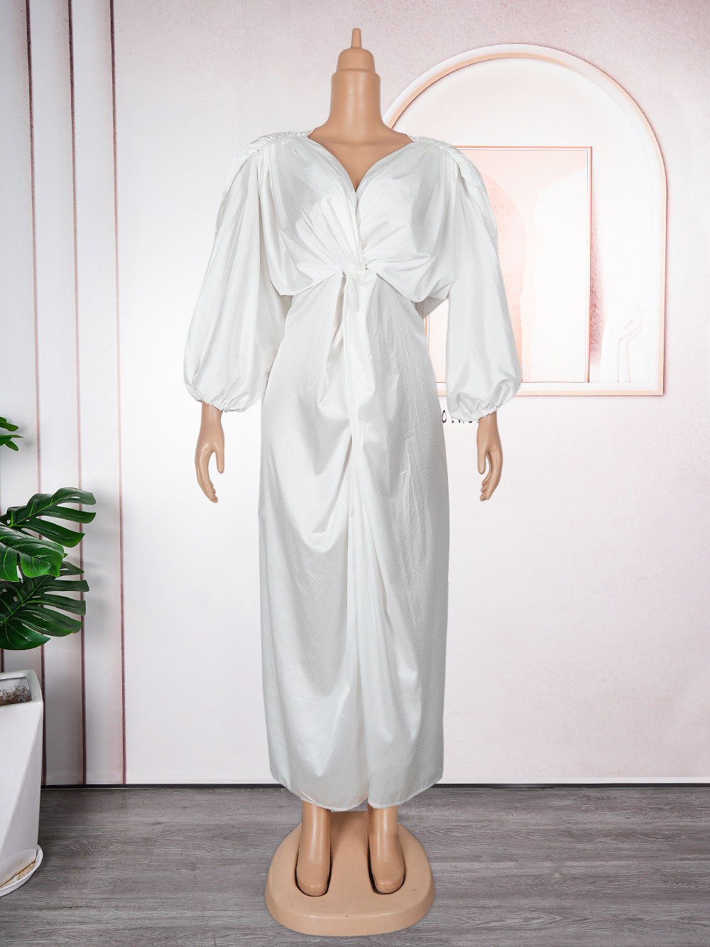 Women's Raglan Sleeve Dress Elegant High Waist Dresses