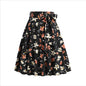 Women's Retro Dots Floral Purple Group Belt Skirts