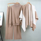 Women's Fashionable Knitted Color Matching Shawl Three-piece Suits