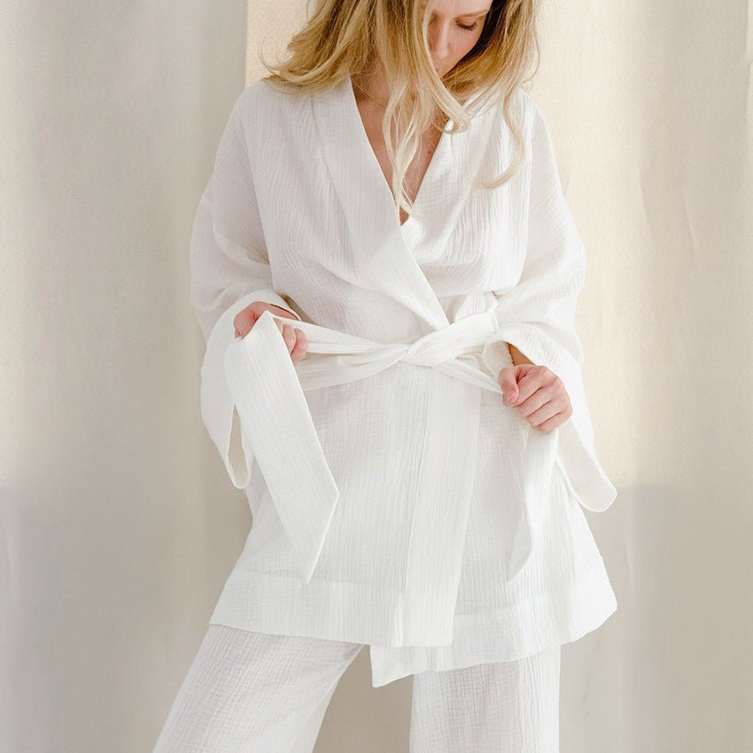 Women's Spring French Style Loose Gauze Shirt Suits