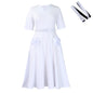 Women's Fashion Elegant Sleeve Tight Waist A- Dresses