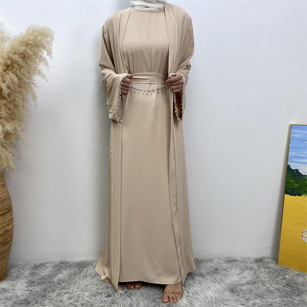 Trendy Slouchy Elegant Sleeveless Dress Muslim Suits