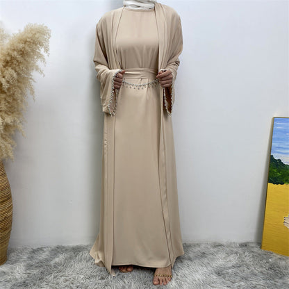 Trendy Slouchy Elegant Sleeveless Dress Muslim Suits