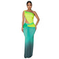 Women's Sexy Waist Gradient Dress Summer Dresses