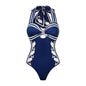 Swimsuit Navy Halter One Piece Swimsuit Set Women