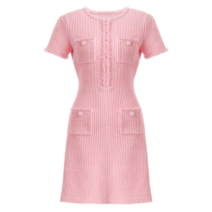 Women's Knitted Beaded Slim Slimming A- Line Dresses