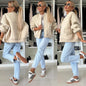 Women's Long Sleeve Casual Button Pure Color Coats