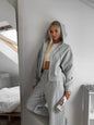 Women's Zipper Hooded Sport Trousers Two-piece Casual Suits
