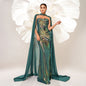 Women's Sleeve Sequined Banquet Cloak Fishtail Dress Dresses