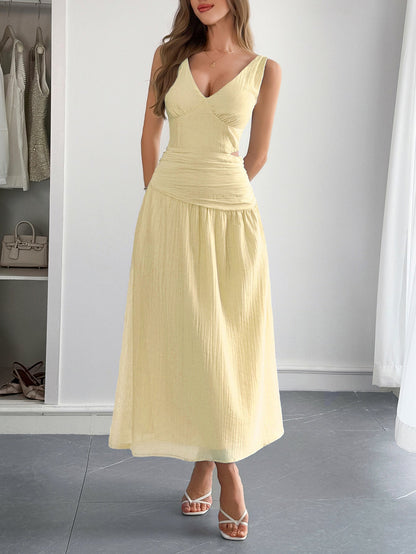 Women's Elegant Style Deep V Midriff Outfit Clothing