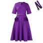 Women's Fashion Elegant Sleeve Tight Waist A- Dresses