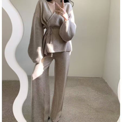 Style Retro Lazy Knitted Wide Leg Sweaters