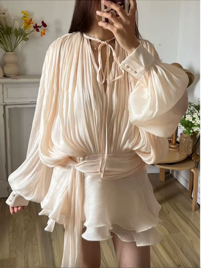 Women's French Style Pure Hem Dress Spring Suits