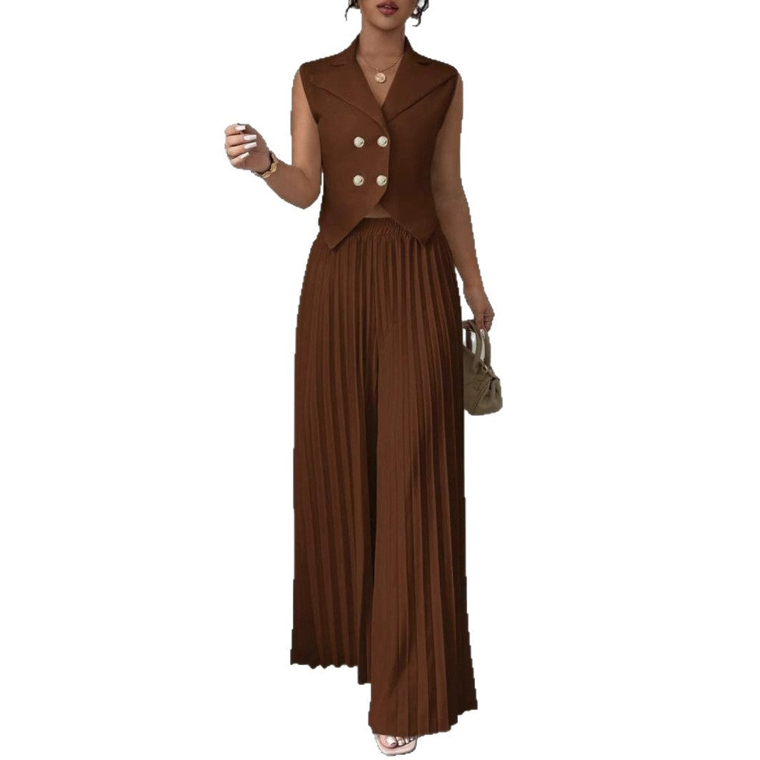 Women's Slouchy Fashion Pleated Two-piece For Suits