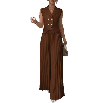 Women's Slouchy Fashion Pleated Two-piece For Suits