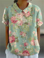 Fashion Summer Style Sleeve Printed Pullover Blouses