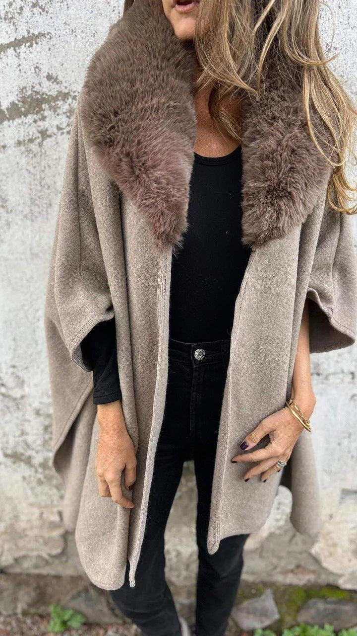 Women's Loose Long Sleeve Large Lapel Fur Coats