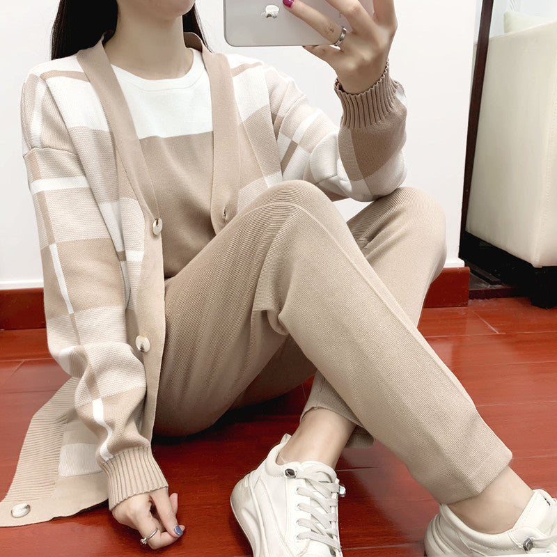 Women's Elegant Outfit Fashionable Knitted European Goods Suits