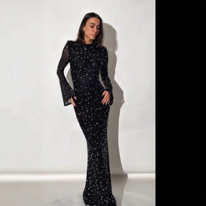 Fashionable Sexy Strap Rhinestone Tight Long Dresses