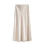 Women's Acetate Satin High Waist Elastic Quality Skirts