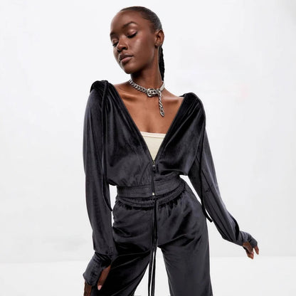 Women's Long Sleeve Hooded Trousers Fashion Casual Suits