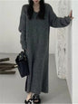 Women's Style Purple Long Dress Simple Western Knitted Dresses