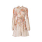 Design High Version Single-breasted Stand-up Collar Puff Sleeve Dresses