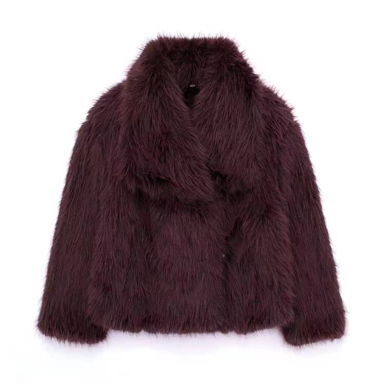 Women's Innovative French Artificial Fur Effect Coats