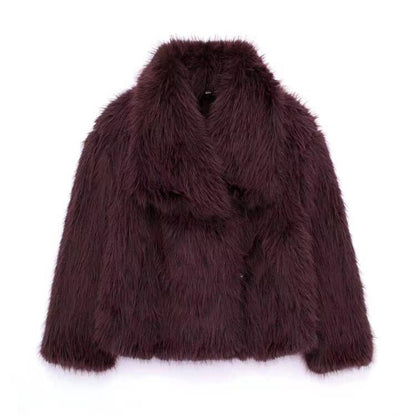 Women's Innovative French Artificial Fur Effect Coats